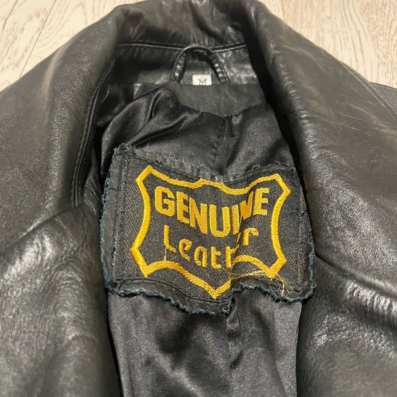 VINTAGE Real Leather Trench Coat - Picture 3 of 5